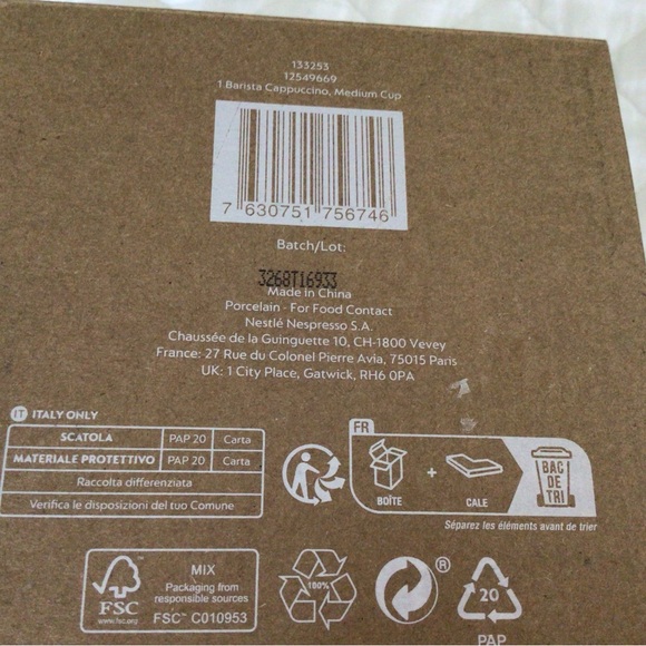 SET OF 2 NESPRESSO CAPPUCCINO MUGS - Picture 3 of 4